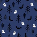 Halloween Seamless Pattern. Terrible Forest Royalty Free Stock Photo