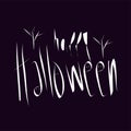 Happy halloween. Halloween Sale special offer banner template with hand drawn lettering for holiday shopping. Royalty Free Stock Photo