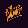 Happy halloween. Halloween Sale special offer banner template with hand drawn lettering for holiday shopping. Royalty Free Stock Photo