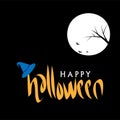 Happy halloween. Halloween Sale special offer banner template with hand drawn lettering for holiday shopping. Royalty Free Stock Photo