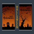 Halloween roll-up banner vector design template Royalty Free Stock Photo