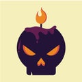 Skull Candle Cartoon Vector