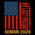SENIOR 2026 MAKESTERDAY patriotic graduation illustration with american flag design Royalty Free Stock Photo