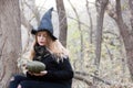 Halloween abstract concept. A witch with