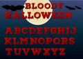 Halloween alphabet. Bloody effect font. Vector art Royalty Free Stock Photo