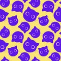 Halloween animals seamless cats pattern for wrapping paper and fabrics and linens and kids clothes print