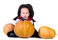 Halloween baby boy with pumpking 2 Royalty Free Stock Photo