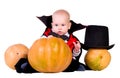 Halloween baby boy with pumpking 3 Royalty Free Stock Photo