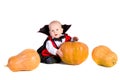Halloween baby boy with pumpking 3 Royalty Free Stock Photo