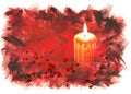 Halloween background with bloody candle