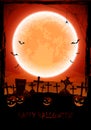 Halloween background with cemetery Royalty Free Stock Photo