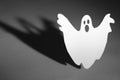 Halloween background concept. Funny ghost doing boo gesture and Royalty Free Stock Photo