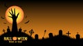 Halloween background with demon hand in graveyard Royalty Free Stock Photo