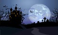 Halloween background with Dracula castle Royalty Free Stock Photo