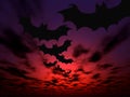 Halloween background. Flying bats