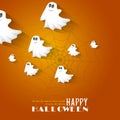 Halloween Background with flying Boo Ghost