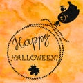 Halloween background with a ghost . Greeting card or e