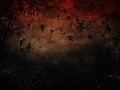 Halloween background with grunge image of spiders and cobwebs