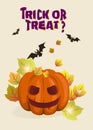 Halloween background illustration with pumpkin Royalty Free Stock Photo