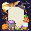 Halloween background with magic symbols. Vector eps-10.