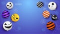 Halloween background modern design. Realistic Halloween air balloons