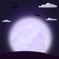 Halloween background night forest with moon illustration. Allhallows Eve. Saints Day Royalty Free Stock Photo