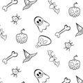 Halloween background pattern . lineart vector illustratiion
