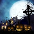 Halloween background. Poster template. Royalty Free Stock Photo