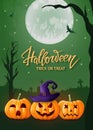 Halloween background, pumpkin. Greeting card for party and sale. Autumn holidays