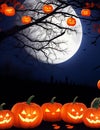halloween background with pumpkin Generative by Ai
