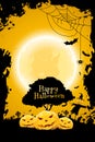Halloween Background with Pumpkin and Scarecrow Royalty Free Stock Photo