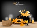 Halloween background with Halloween pumpkins. Royalty Free Stock Photo