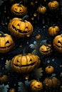 Halloween background with pumpkins. 3D illustration. High resolution Royalty Free Stock Photo