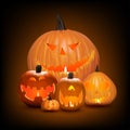 Halloween background pumpkins Royalty Free Stock Photo