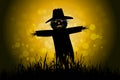Halloween Background with Scarecrow Royalty Free Stock Photo