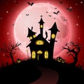 Halloween background with scary church