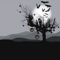 Halloween background - scary tree