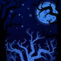 Halloween background with Silhouettes of Halloween trees. Royalty Free Stock Photo