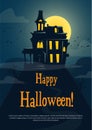 Halloween background with spooky castle