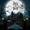 Halloween background with spooky graveyard Royalty Free Stock Photo