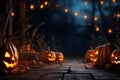 Halloween background and spooky pumpkin Generative AI