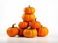 Halloween background with stack of orange pumpkins