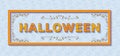 Halloween background template with retro stylized typography. 3d font with colored buttons, ornate swirls frames and