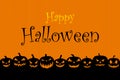 Happy Halloween banner background with Jack o` lantern pumpkins Royalty Free Stock Photo