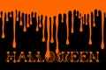 Halloween Background title silhouette blood dripping liquid drips silhouette isolated spooky scary halloween vector