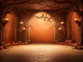halloween background useful for photography kids placement , room for floor, empty in the middle, Royalty Free Stock Photo