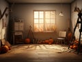 halloween background useful for photography kids placement , room for floor, empty in the middle, Royalty Free Stock Photo