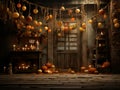 halloween background useful for photography kids placement , room for floor, empty in the middle, Royalty Free Stock Photo