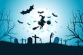 Halloween Background with Whitch Royalty Free Stock Photo