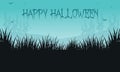 Halloween backgrounds grass of silhouette Royalty Free Stock Photo